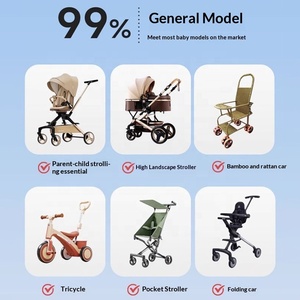 Poussette pour bébé, pare-soleil en vinyle noir pour enfants, poussette d'extérieur, protection UV, logo personnalisable, 8 baleines, poignée en acier - Product Image 3