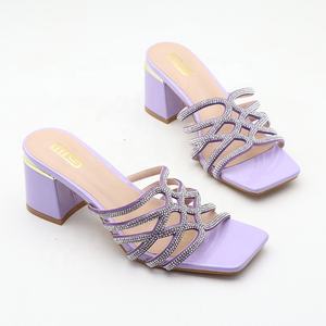 Y donne nuovo stile 7cm alto goffo scarpe con tacco spesso donna Chaussures Femme Open-toe donna grande taglia 42 sandali con tacco per donna - Product Image 4