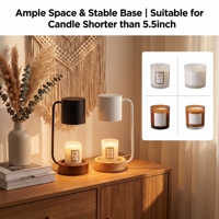 Lampe chauffe-bougie en métal noir et blanc, style bureau nordique de luxe, avec logo personnalisé, chauffe uniforme et base ronde en bois