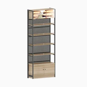 New Design Grocery Gondola Display Shelf Wood Grain Supermarket Shelving for Sale