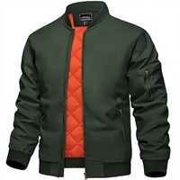 Blouson Bomber Homme Personnalisé Hiver Chaud Rembourré Style Aviateur Doublure Matelassée Orange Décontracté Veste de Travail Coupe-Vent Homme OEM