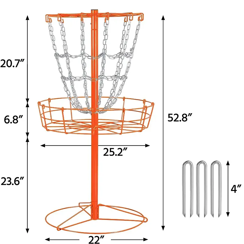 Hot Selling Black Hole Pro 24-Ketten tragbare Disc Golf Basket Target, Disc Golf Basket Target Inklusive Bag