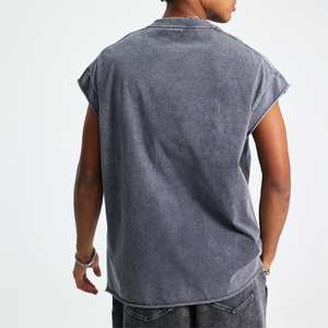 YKH カスタムスプライシングベスト 酸洗い オーバーサイズ ヘビーウェイトコットン 275GSM 100%コットン ヴィンテージベスト メンズ - Product Image 2