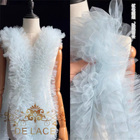 DELACE haute qualité volants colorés maille moelleux dentelle tissu robes de mariée accessoires