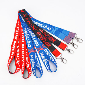 Personalized Eco-Friendly Polyester Jacquard Woven Silk Screen Printed Neck Strap Keychain Badge Holder Durable Lanyards