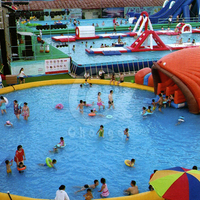Parc aquatique gonflable personnalisé par usine de Chongqi avec des jeux de parc de toboggan de piscine