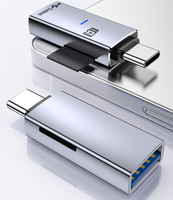 Adaptador de Lector de Tarjetas OTG 2 en 1 Compatible con Teléfonos Móviles, Memoria USB, Transferencia de Datos de Tarjetas de Memoria