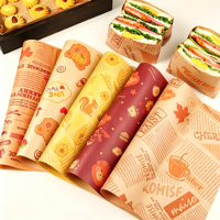 Kertas roti anti lengket tahan minyak, food grade, motif koran, untuk membungkus makanan
