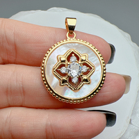 Mode Zircon mer coquille pierre hexagramme étoile pendentifs breloques pour la fabrication de bijoux femmes collier