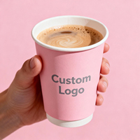 Gobelet en papier pour café latte jetable avec logo personnalisé, pour boissons chaudes, double paroi isolante, gobelet en papier pour thé épaissi, biodégradable