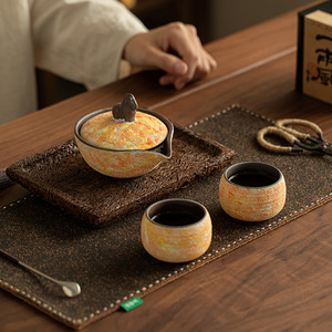 Taza de Té de Cerámica de Colores de la Mina de Arcilla Laoyan, Taza Individual Pequeña de Cerámica Rústica Retro para Té Kung Fu, Elegante y Sofisticada - Product Image 4