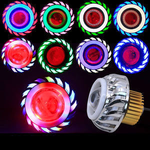 Lampu Kabut Sepeda Motor Dual <span class=keywords><strong>Halo</strong></span>, Lampu Kabut, Lampu Sorot Ganda LED, Lensa Proyektor <span class=keywords><strong>Halo</strong></span> Bawaan, Multi Warna, 30W - Product Image 2