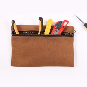 CHANGRONG Custom waterproof Heavy Duty waxed canvas small tool zipper pouch Carry Storage Bag Organizer