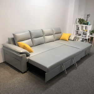 Conjunto de sofás en forma de <span class=keywords><strong>L</strong></span> de Diseño Europeo, muebles para el hogar, uso de apartamento, almacenamiento de cuero con cargador USB, sofá <span class=keywords><strong>cama</strong></span> plegable - Product Image 5