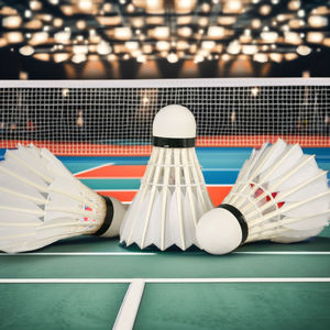 Vente en gros de volants de badminton Lingmei -90PRO en liège naturel de classe A en plumes d'oie - Product Image 4