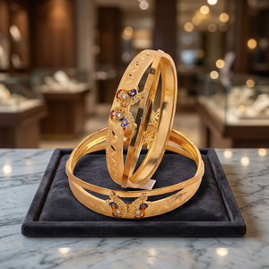 Bijoux de mode Kada plaqués or avec diamant Bijoux remplis d'or Oro Joyeria Cuivre Laiton Chapado En Oro Oro Laminado - Product Image 3