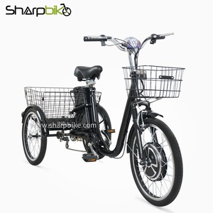 Cadre en alliage d'aluminium de <span class=keywords><strong>22</strong></span> ou 24 pouces Batterie au plomb de 36V et 12Ah Tricycle électrique à trois roues SP22TR-B bon marché - Product Image 2