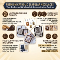 Collection de colliers scapulaires TIMEMUSE, motif Notre-Dame du Carmel / Jésus, prix d'usine personnalisé pour les activités des fêtes catholiques
