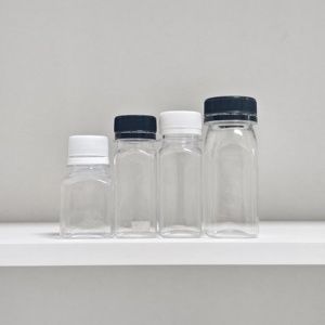 Wide Mouth Leakproof 2oz Plastic Shot Mini Bottles With Lids Small Clear <b>Jar</b> for Ginger Wellness Shot Juice - Product Image 6