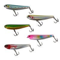 LUTAC Leurre flottant à la traîne à l'eau 80mm/9g Long Casting Crayon Leurres ABS Plastic Laser Coating Skin Treble Hook Hard Baits