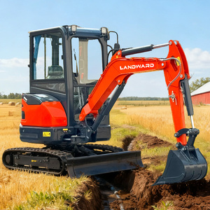 Mini-excavatrice Landward à usage domestique, 2,5 tonnes, avec cabine, chenilles, petite pelle, pour ferme, livraison gratuite, haute performance - Product Image 1