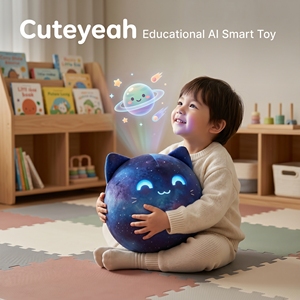 Jouet en peluche chat étoilé intelligent certifié CE CPC Cuteyeah, compagnon cognitif avancé pour l'exploration spatiale préscolaire - Product Image 1