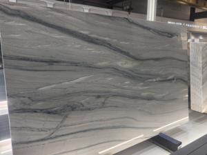 หินอ่อนธรรมชาติสไตล์โมเดิร์นหรูหราจากบราซิล - ลายเส้นสีเทา-ขาว สำหรับตกแต่งผนังทีวี/เคาน์เตอร์ - Product Image 3