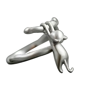 Anello a Forma di Gatto per Donne, Design Animale alla Moda, Regolabile, Gioiello Minimalista per Uso Quotidiano - Product Image 5
