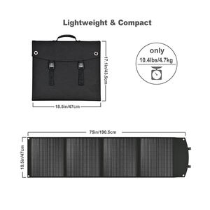 Stations d'alimentation EP-120P A5/A6 haute efficacité avec interface Anderson 120W, panneau solaire monocristallin portable pliable noir - Product Image 3