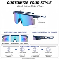 Lunettes de soleil de sport tendance anti-vent UV400, légères et confortables, monture intégrale carrée, verres monobloc pour activités de plein air