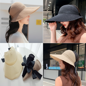 Cappello estivo da donna di lusso con cappello da sole a tesa larga da passeggio oggetto popolare per maschere di abbigliamento estivo - Product Image 1