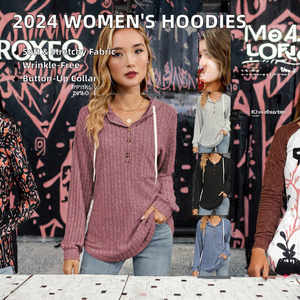 Novedades 2024 Abrigo Informal de Manga Larga con Botones y Logotipo Bordado en la Parte Delantera para Mujer, para Invierno - Product Image 2