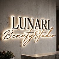 Letras 3D de Aluminio Retroiluminadas Personalizadas para Exteriores, Letrero Comercial con Módulos LED para Publicidad y Decoración, Montaje en Pared para Empresas