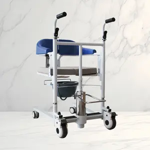 Venta caliente multifunción precio barato Transferencia de pacientes de cama a silla Silla elevadora de transferencia con carrito de asistencia con inodoro