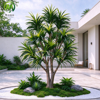Arbre artificiel Dracaena tropical en plastique, tronc détaché, réaliste et durable, pour la décoration paysagère extérieure