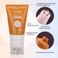 Tube souple en plastique brun vide de 50-300 ml pour compresses froides médicales, avec bouchon à cinq billes argenté, version tube, emballage cosmétique