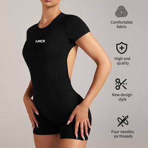 Conjunto personalizado de nylon para gimnasio, ropa de Yoga de una pieza, ropa deportiva, <span class=keywords><strong>monos</strong></span> de una pieza, <span class=keywords><strong>monos</strong></span> sin espalda para <span class=keywords><strong>mujer</strong></span> - Product Image 3