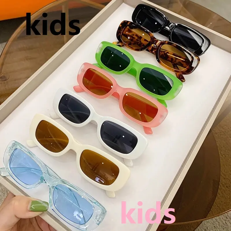 9830 Children Cute Vintage Square Rectangle UV400 Sunglasses Outdoor Girls Boys Sweet Sun glasses Classic Kids Sunglasses