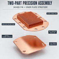 Dissipateur thermique à plaques froides en cuivre pur OEM, à ailettes rainurées, usiné avec précision CNC, brasé sous vide, pour serveur, GPU, IGBT, module laser