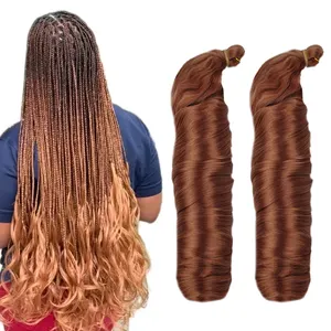 Commercio all'ingrosso African Black People spirale spagnola French Curl trecce capelli Crochet Extension Ombre capelli intrecciati ricci sintetici