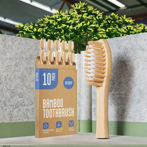 Brosse à dents écologique Yuansheng avec poils en nylon moyens, sans BPA, 100% biodégradable pour adultes - Product Image 3