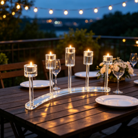 Candélabre en acrylique transparent courbé à 5 bras, porte-bougie de table, centre de table pour mariage, fête, décoration de la maison