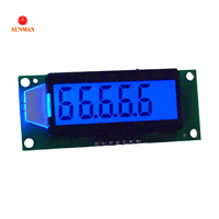 Modul LCD 5 Digit 7 Segmen Antarmuka Serial Lampu Latar Biru Tegangan Lebar SMS0501E3
