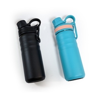Gobelet sport à double couvercle 18oz, haute valeur esthétique, portable, pour eau froide, en acier inoxydable 304, avec ventouse