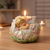 DM1287 Niedliche Blumen-Babykerzen-Silikonform DIY Schlafender Engel Gips-Ornament-Formen Backwerkzeug Schokoladenkuchen-Form