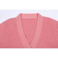 Cárdigan Casual de Moda para Mujer, Personalizado OEM, Corte Regular, Mangas Largas, Cuello en V, Diseño Sólido, Tejido de Poliéster Antipilling