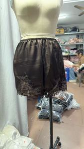 Shorts en satin de soie 2026King Mcgreen <span class=keywords><strong>Star</strong></span> avec dentelle vintage, mini-short micro, taille haute soyeuse, style Coquette, bas de pyjama lounge - Product Image 6