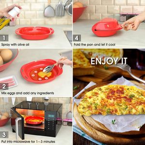 Plato de Silicona Antiadherente para Horno de Microondas, Doble, para Hornear y Cocinar, Utensilio para Hacer Omelettes Rápidamente en el Microondas, Venta al Por Mayor, Syh446 - Product Image 6