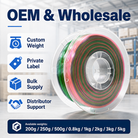 Filamen TPU 98A Pelangi 1.75mm dengan Warna Gradasi Cetak Elastis, Filamen 3D Semi Rigid Fleksibel untuk Grosir OEM