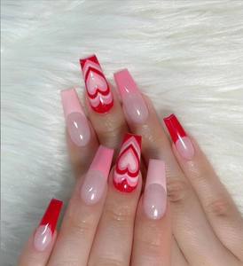 OEM nuevo diseño <span class=keywords><strong>de</strong></span> corazón rojo 3D prensa <span class=keywords><strong>de</strong></span> ataúd largo en <span class=keywords><strong>uñas</strong></span> postizas cubierta completa Ins Ballerina <span class=keywords><strong>uñas</strong></span> artificiales Abs completo <span class=keywords><strong>San</strong></span> <span class=keywords><strong>Valentín</strong></span> - Product Image 1